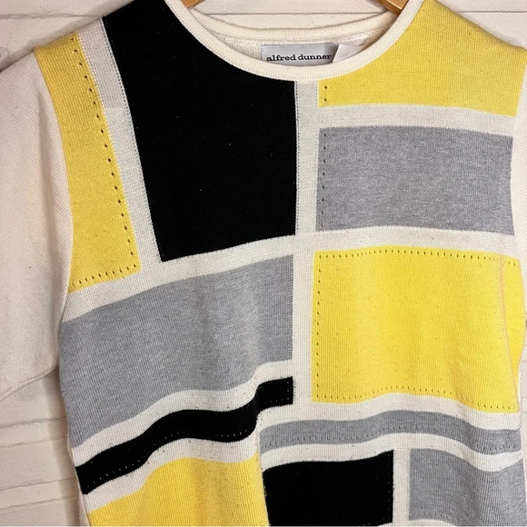 Alfred Dunner Colorblock Short Sleeve Grandma Sweater, Women’s Size Medium - Picture 2 of 5